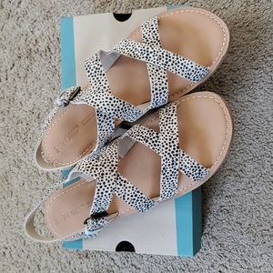 NIB TOMS Sicily Sandals Macadamia Mini Cheetah Printed Suede